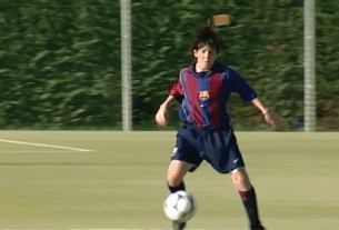 Quando Messi chegou no Barcelona