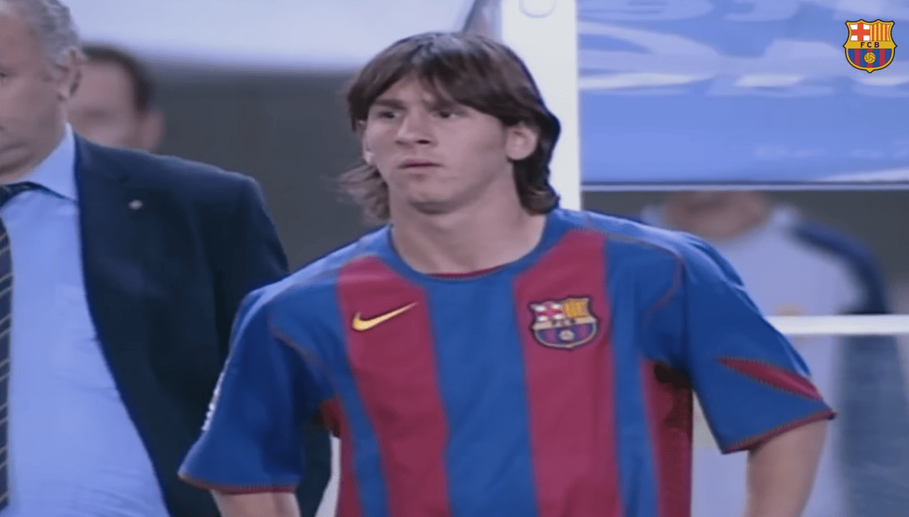 quando messi estreou pelo barça